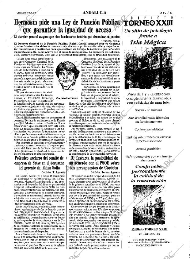 ABC SEVILLA 27-06-1997 página 47