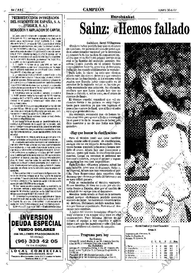 ABC MADRID 30-06-1997 página 84