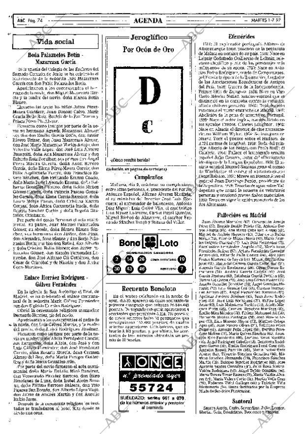 ABC MADRID 01-07-1997 página 74