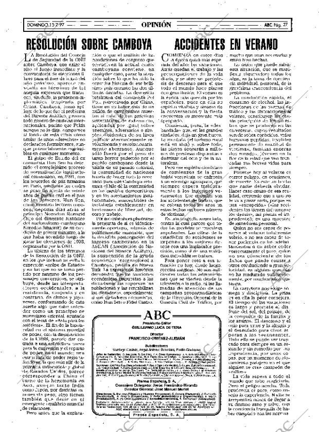 ABC MADRID 13-07-1997 página 27