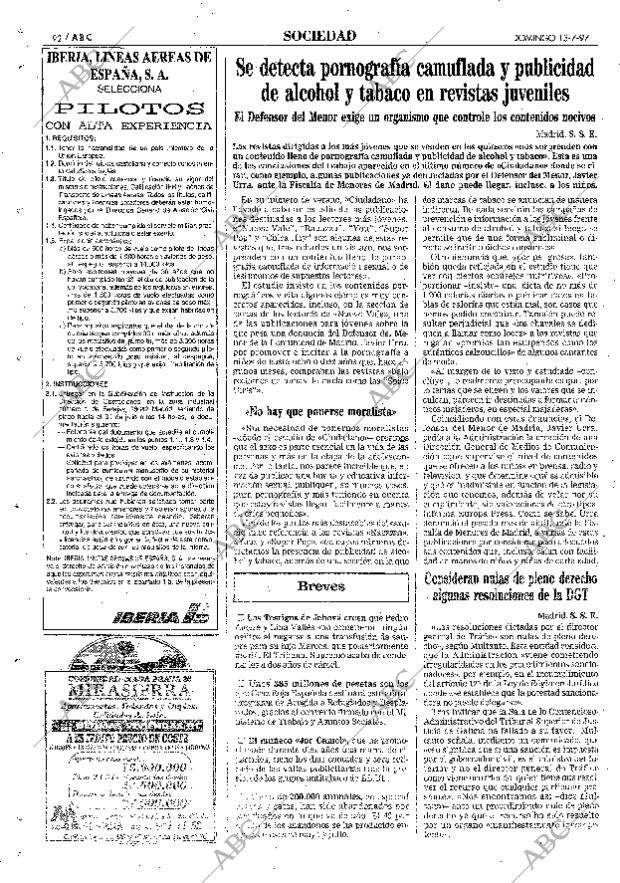 ABC MADRID 13-07-1997 página 92