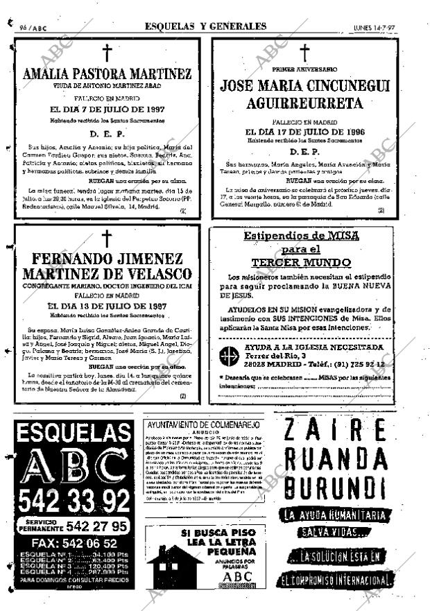 ABC MADRID 14-07-1997 página 96