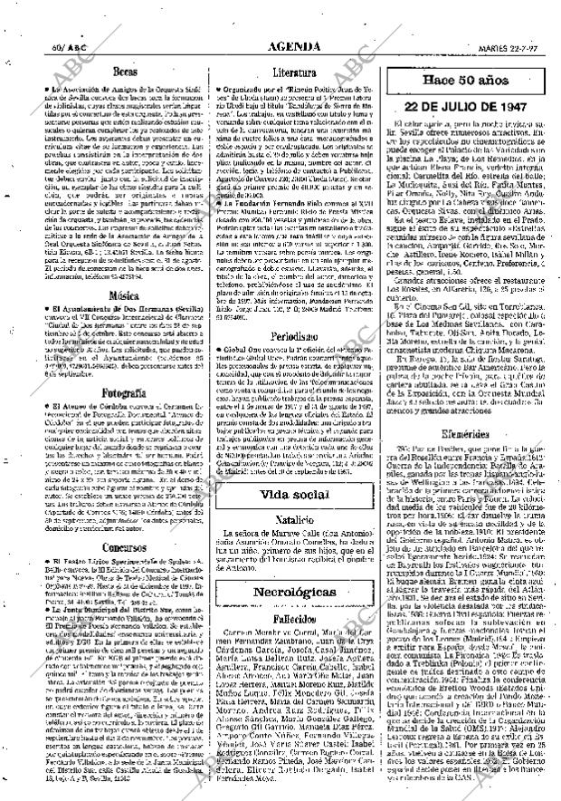 ABC SEVILLA 22-07-1997 página 60