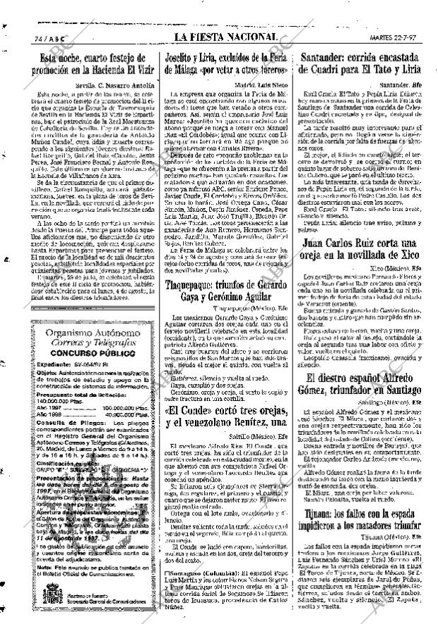 ABC SEVILLA 22-07-1997 página 74