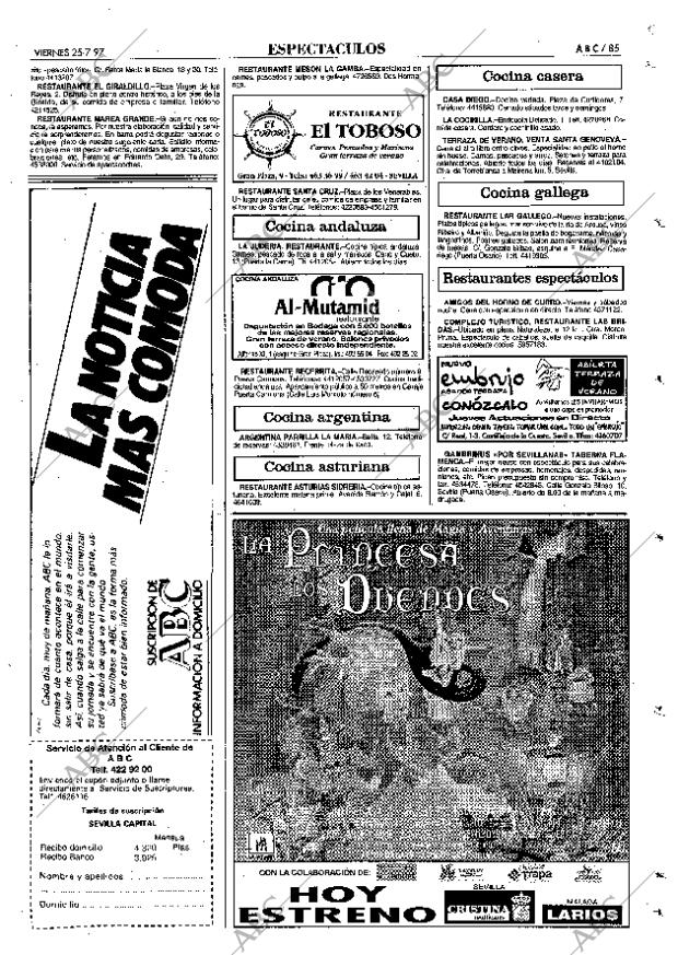 ABC SEVILLA 25-07-1997 página 85