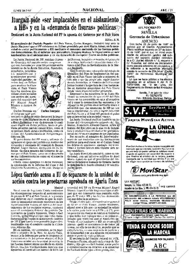ABC SEVILLA 28-07-1997 página 21