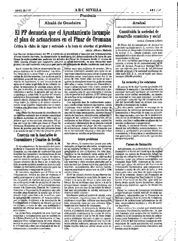 ABC SEVILLA 28-07-1997 página 47