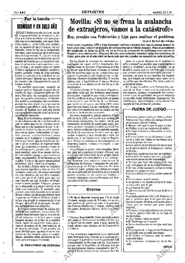 ABC SEVILLA 29-07-1997 página 74