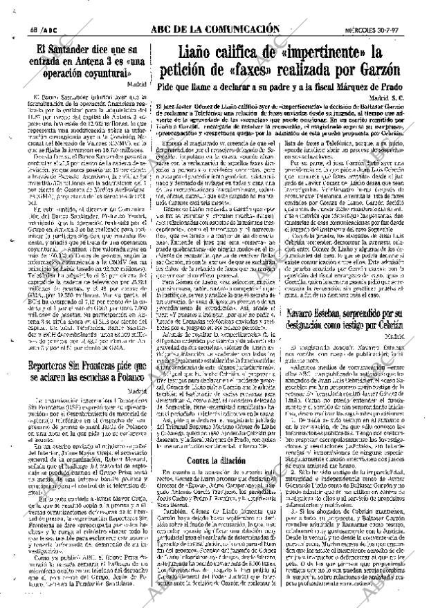 ABC MADRID 30-07-1997 página 68