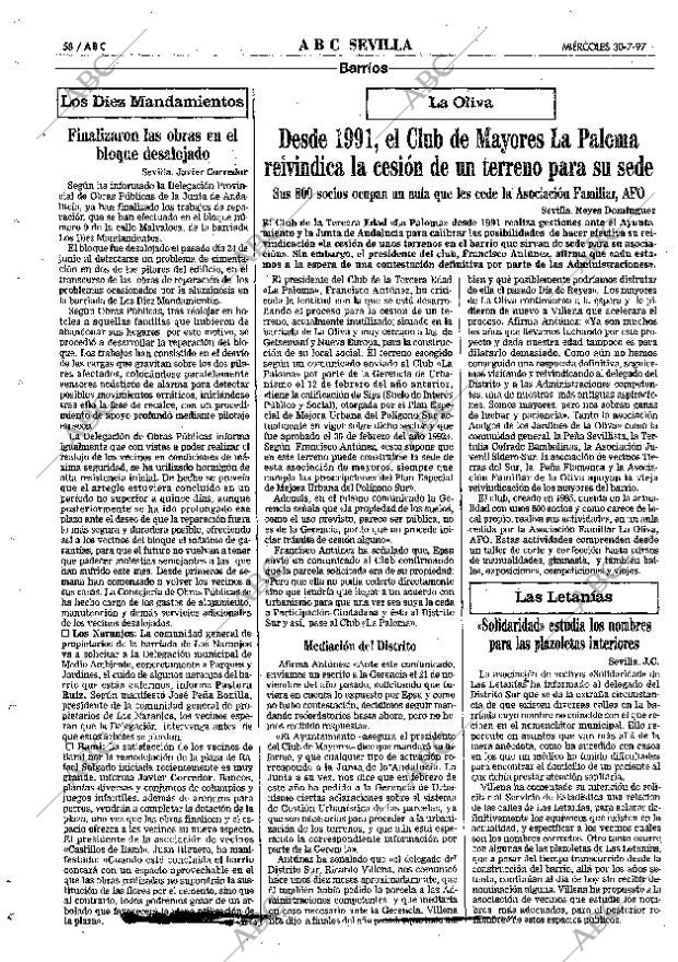ABC SEVILLA 30-07-1997 página 58