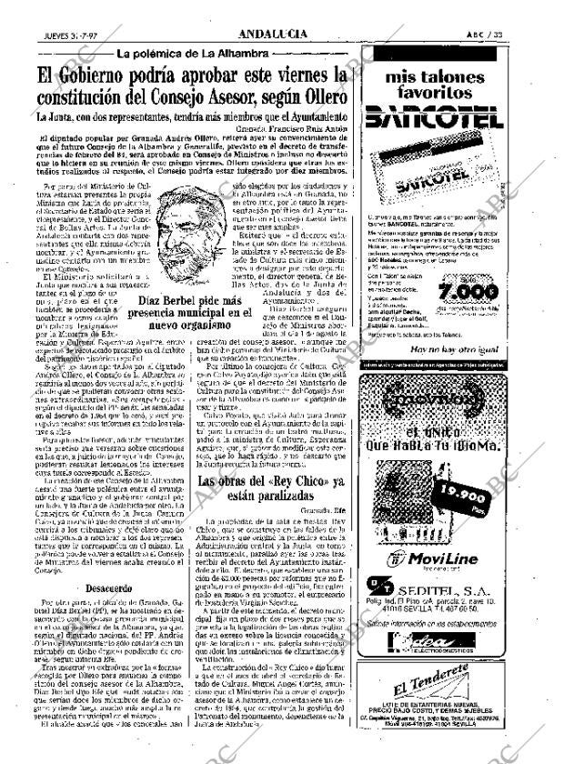 ABC SEVILLA 31-07-1997 página 33