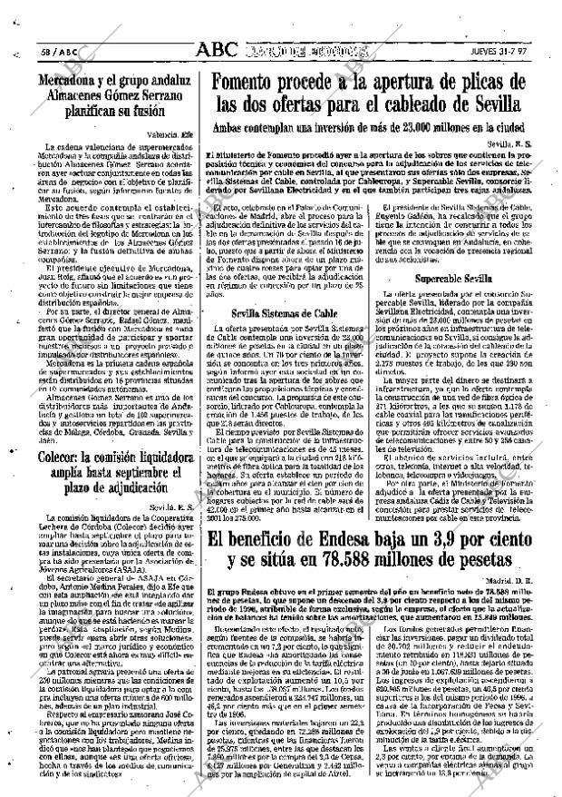 ABC SEVILLA 31-07-1997 página 58