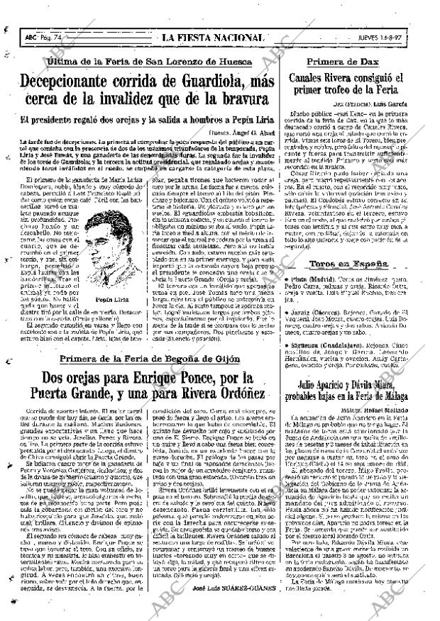 ABC MADRID 14-08-1997 página 74