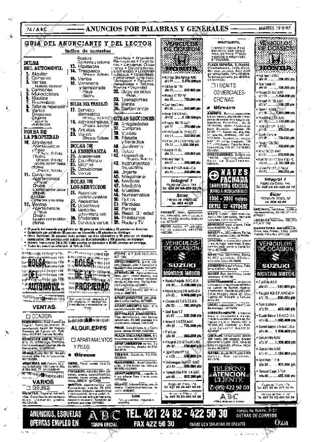 ABC SEVILLA 19-08-1997 página 74