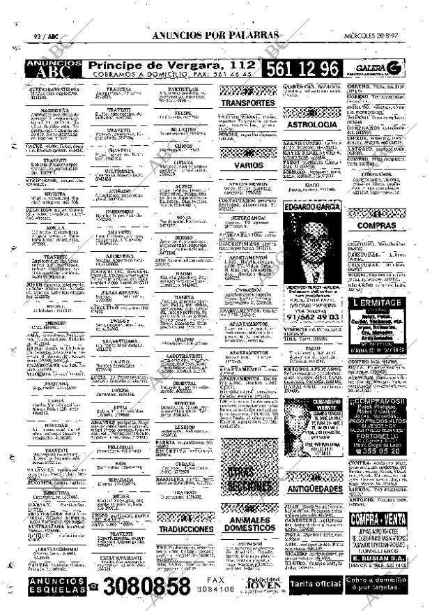 ABC MADRID 20-08-1997 página 92