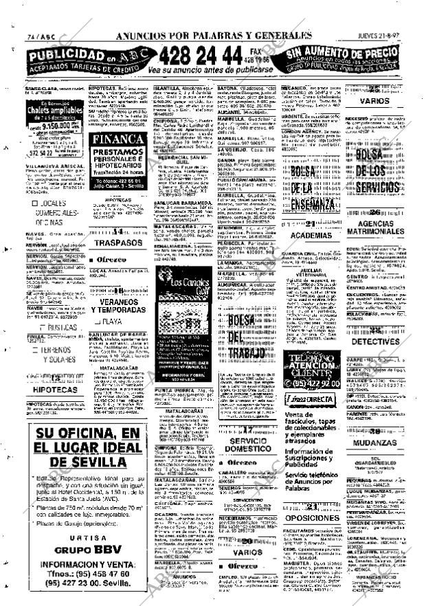 ABC SEVILLA 21-08-1997 página 74