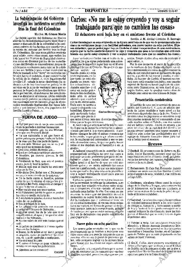 ABC SEVILLA 22-08-1997 página 74