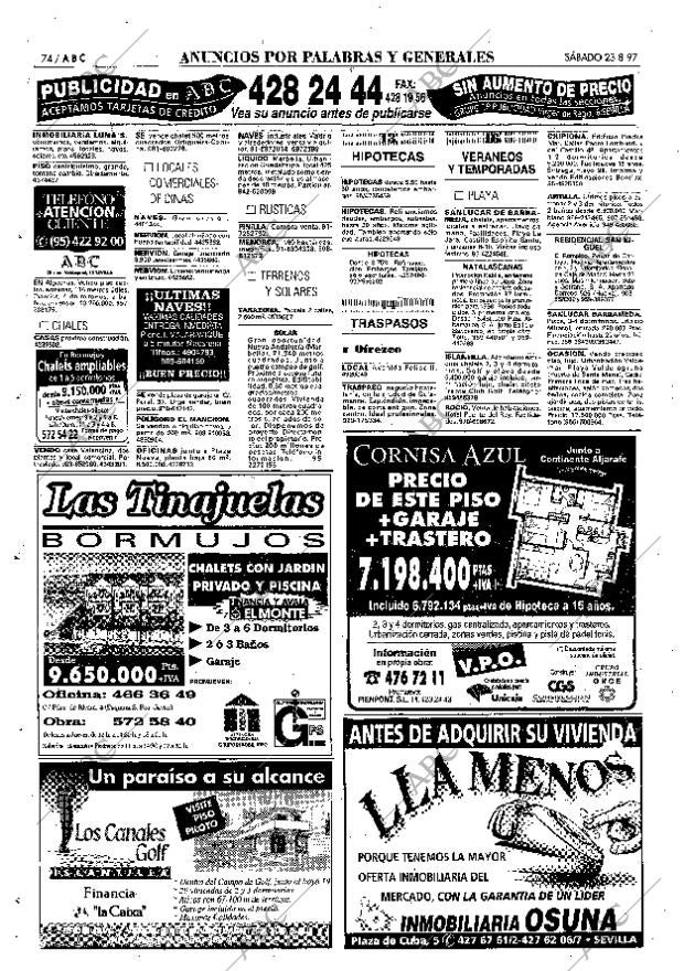 ABC SEVILLA 23-08-1997 página 74
