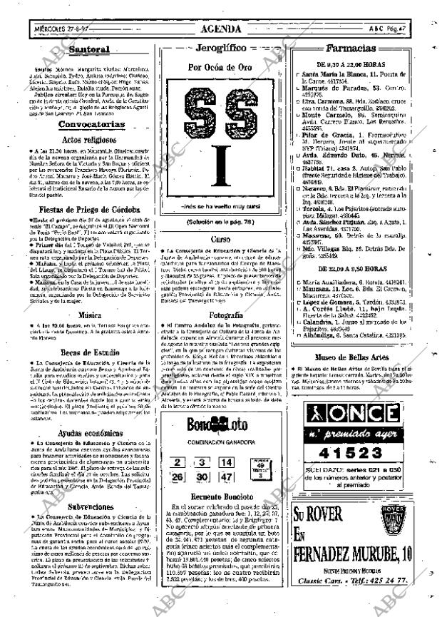 ABC SEVILLA 27-08-1997 página 47