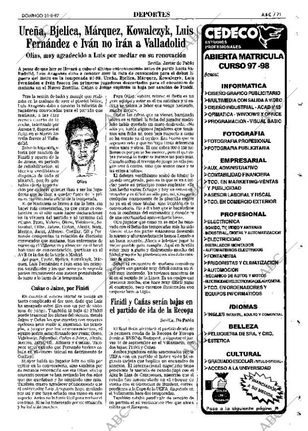 ABC SEVILLA 31-08-1997 página 71