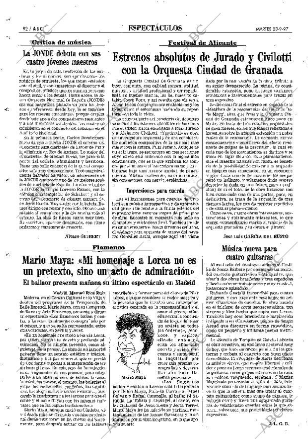 ABC MADRID 23-09-1997 página 92