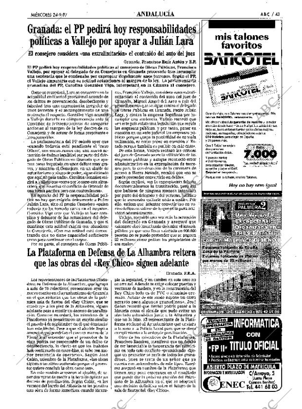 ABC SEVILLA 24-09-1997 página 43