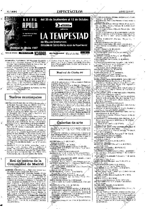 ABC MADRID 25-09-1997 página 92