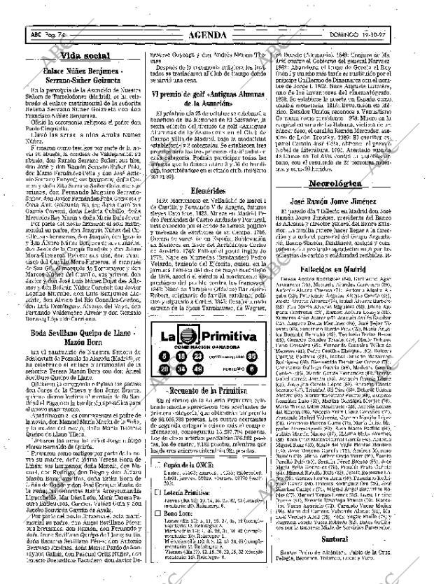 ABC MADRID 19-10-1997 página 74