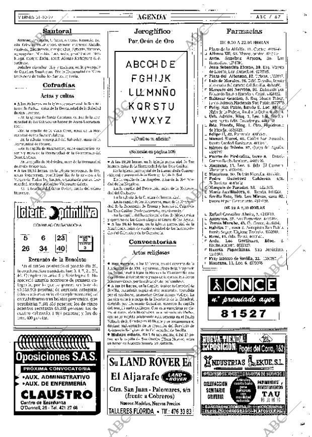 ABC SEVILLA 31-10-1997 página 67