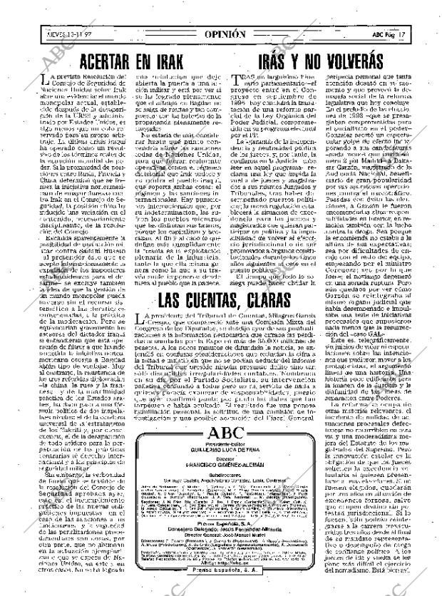 ABC MADRID 13-11-1997 página 17