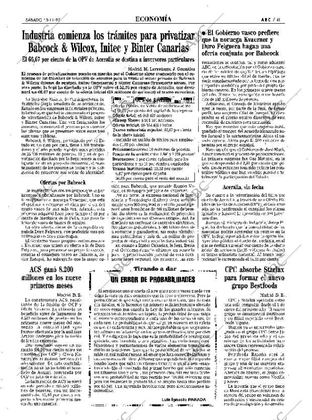 ABC MADRID 15-11-1997 página 41