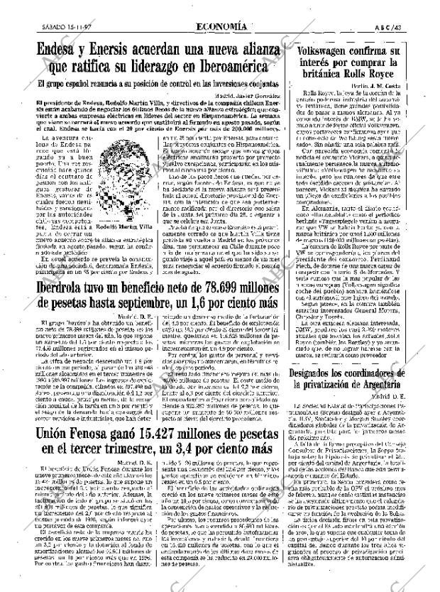 ABC MADRID 15-11-1997 página 43