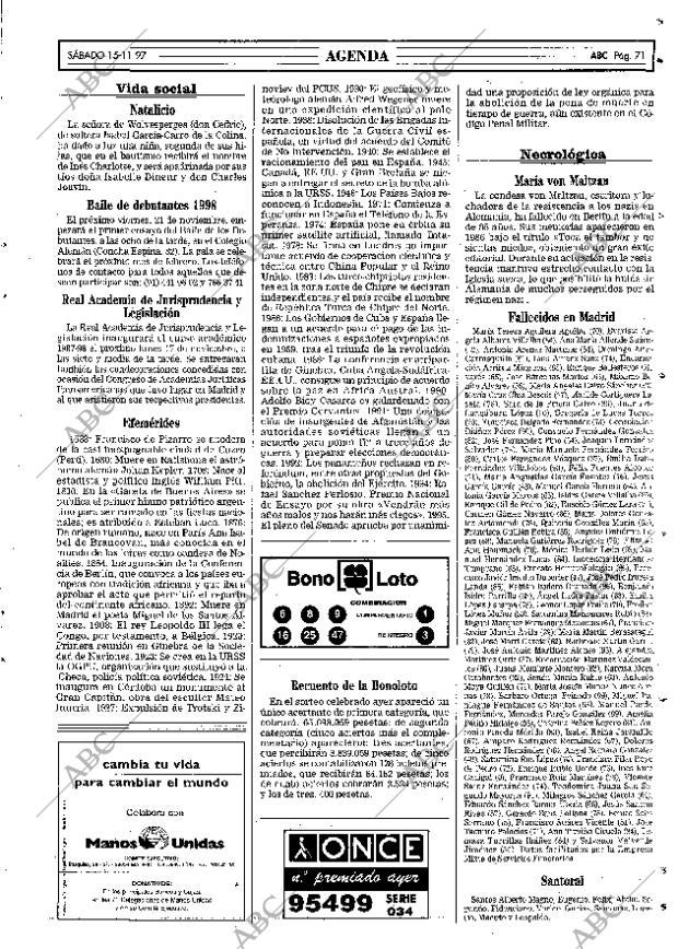 ABC MADRID 15-11-1997 página 71