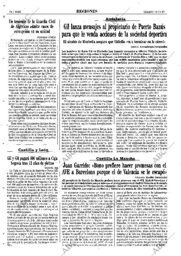 ABC MADRID 15-11-1997 página 74