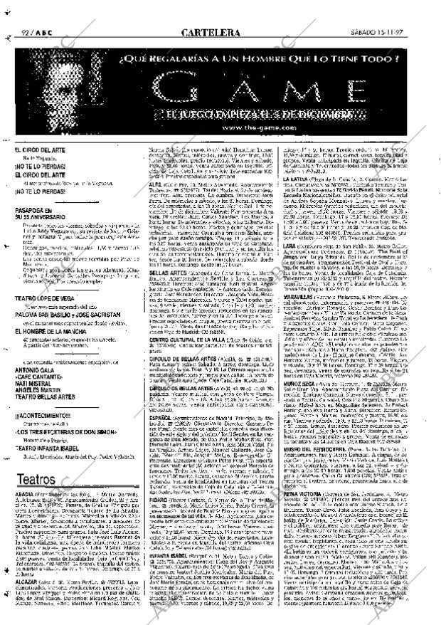 ABC MADRID 15-11-1997 página 92