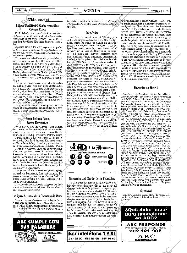 ABC MADRID 24-11-1997 página 58