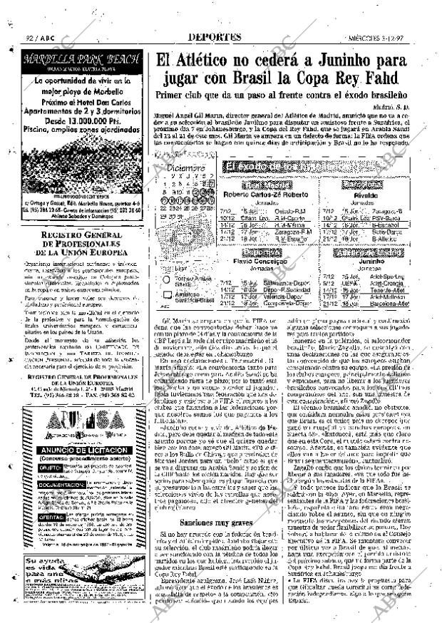 ABC MADRID 03-12-1997 página 92
