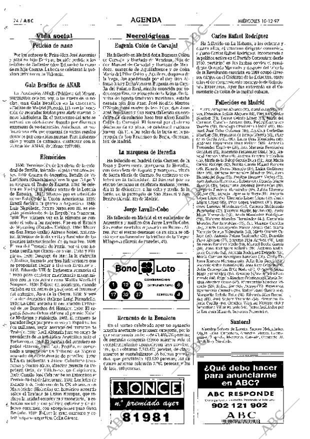 ABC MADRID 10-12-1997 página 74