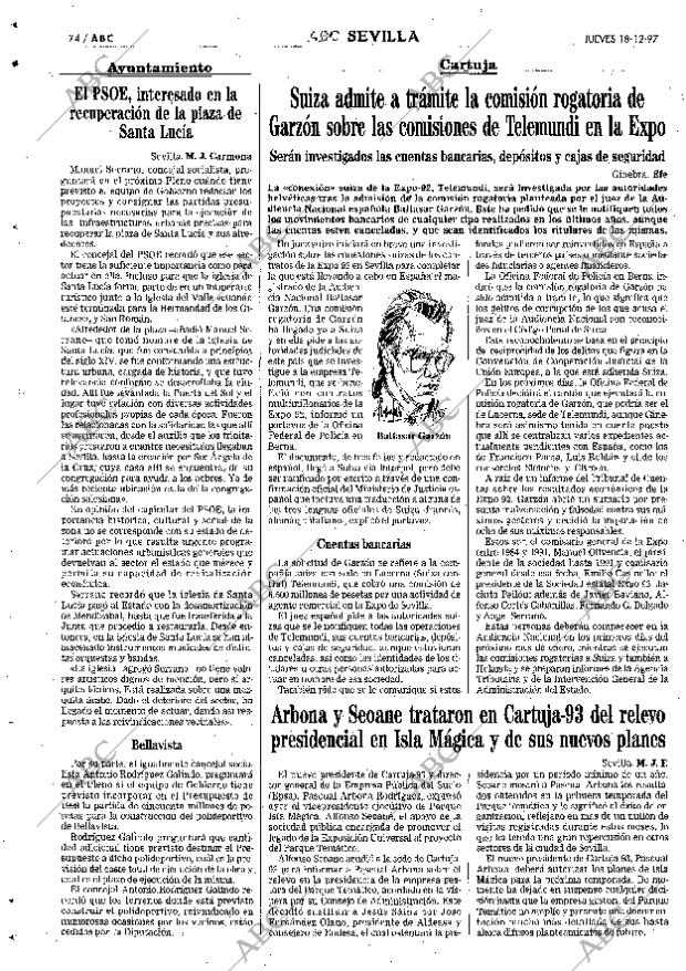 ABC SEVILLA 18-12-1997 página 74
