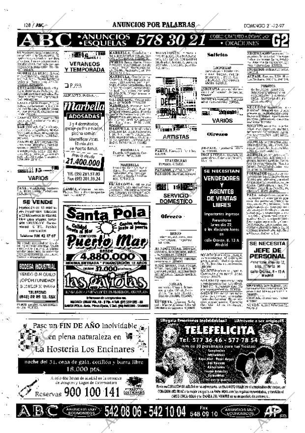 ABC MADRID 21-12-1997 página 128