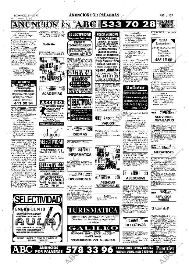 ABC MADRID 21-12-1997 página 129