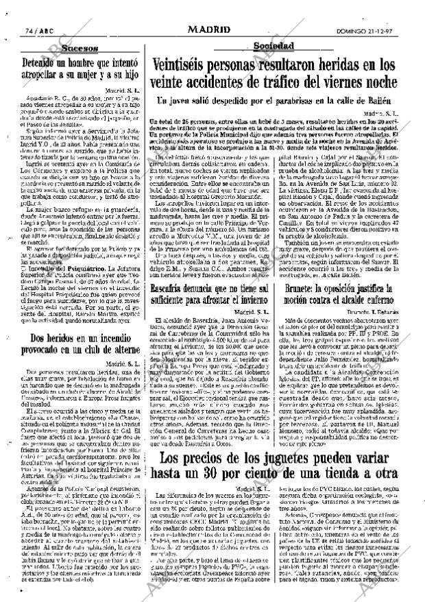 ABC MADRID 21-12-1997 página 74