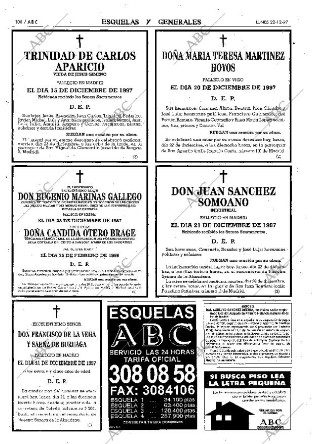 ABC MADRID 22-12-1997 página 108