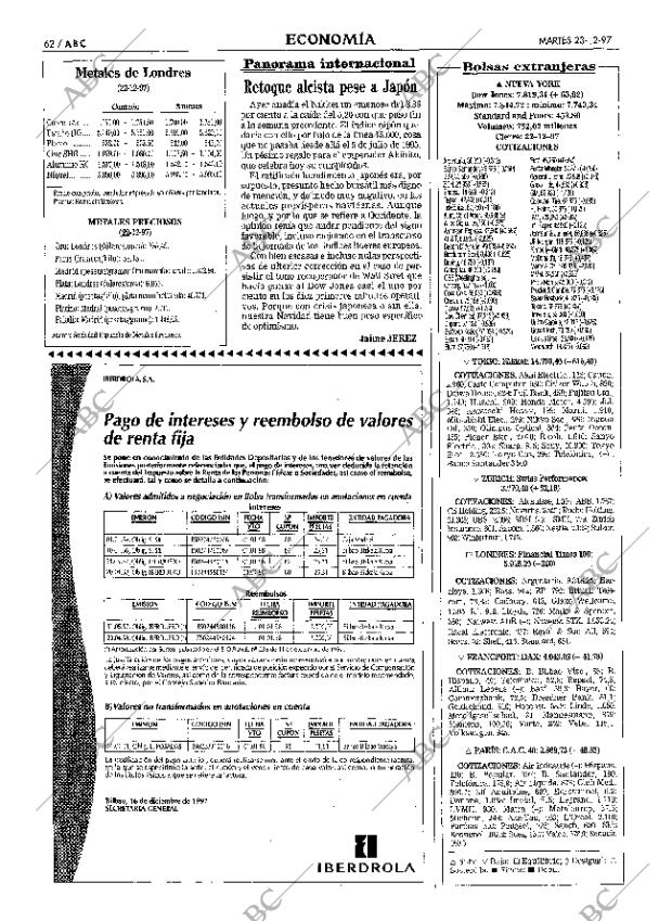 ABC MADRID 23-12-1997 página 62