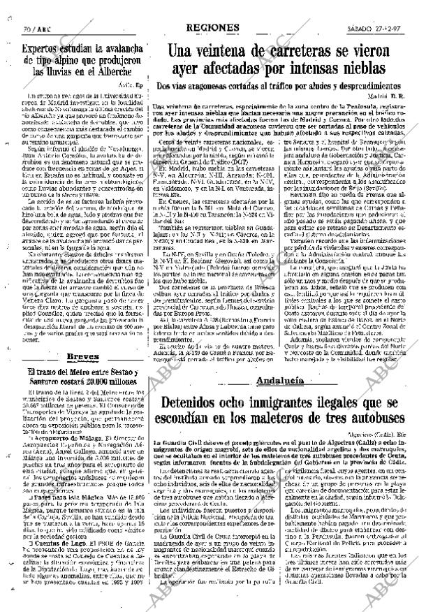 ABC MADRID 27-12-1997 página 70