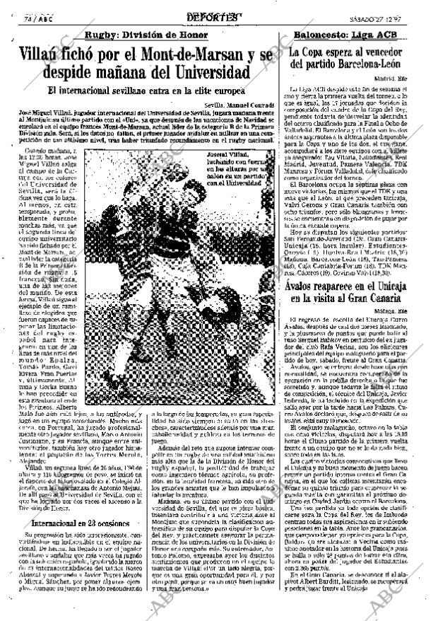 ABC SEVILLA 27-12-1997 página 74