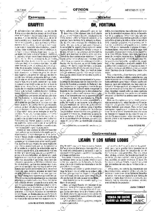 ABC MADRID 31-12-1997 página 20