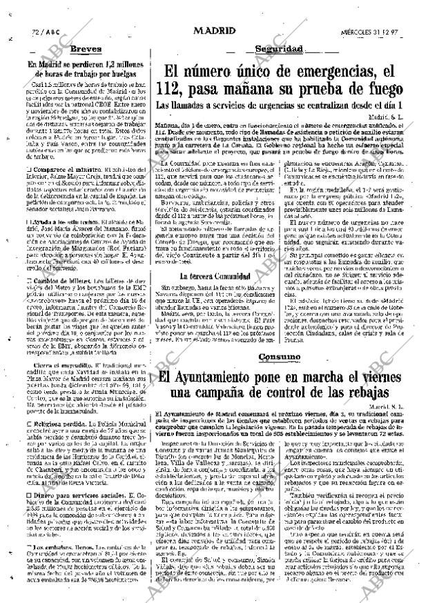 ABC MADRID 31-12-1997 página 72