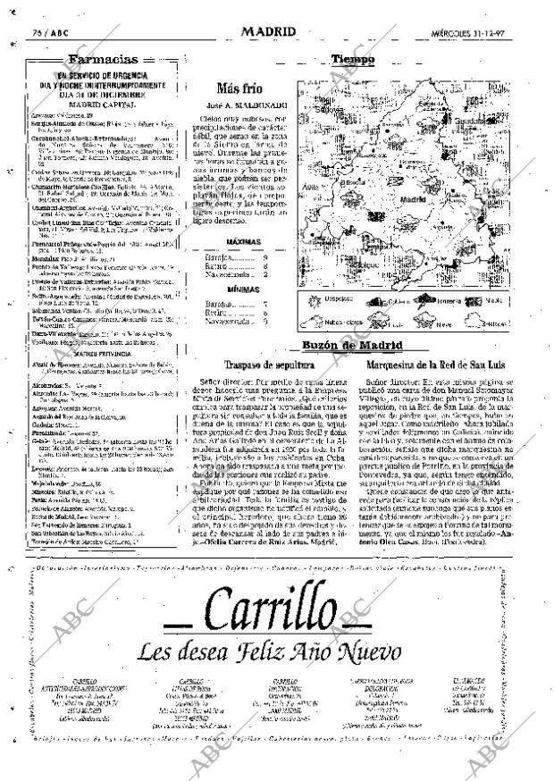 ABC MADRID 31-12-1997 página 76