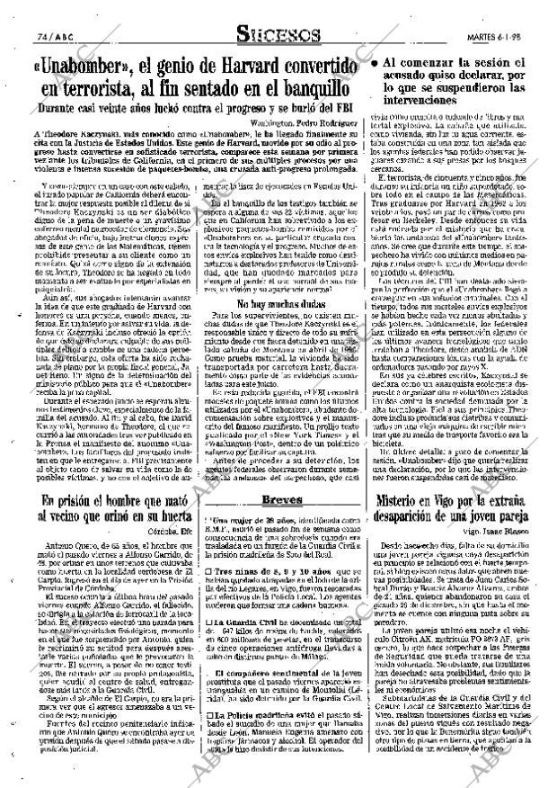 ABC SEVILLA 06-01-1998 página 74